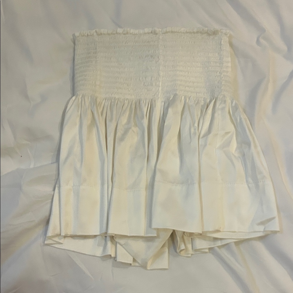 Natural Life White Smocked Satin Shorts
